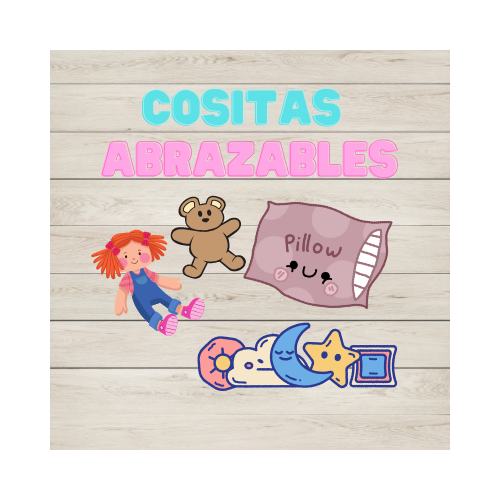 Almohadas, mantas,muñecos de peluche y muñecos de trapo.