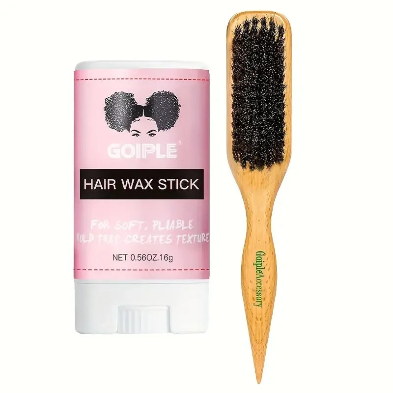 GOIPLE-Juego de peines para el cabello con barra de cera, 75g, sujeción perfecta, acabado para el cabello roto, pomada Tame Flyaways Slick Stick, crema de estilismo con vitamina E