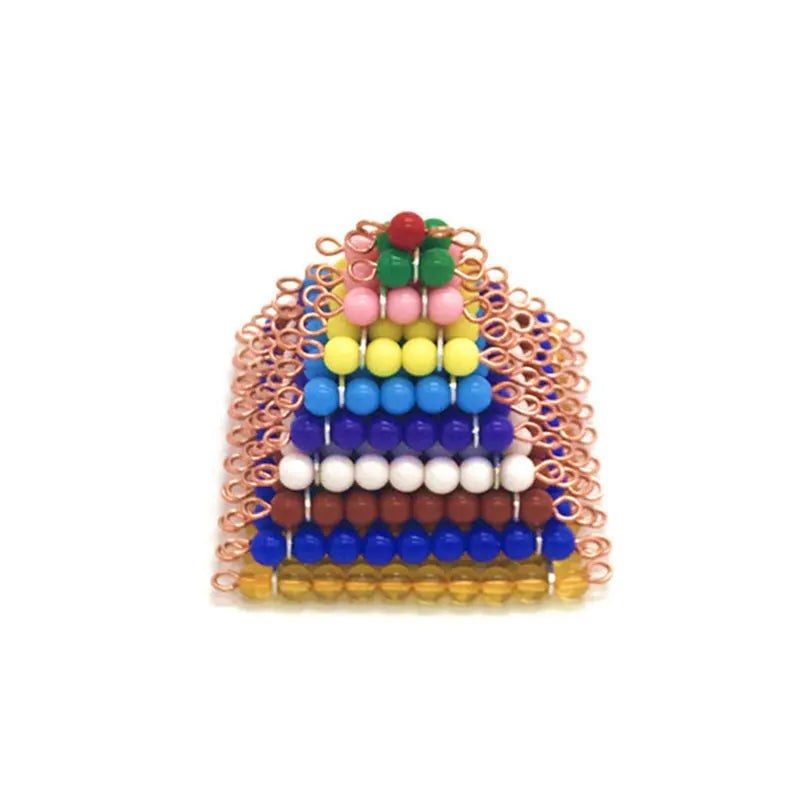 Montessori-números 1-9 versión internacional, marco de cuentas, juguetes matemáticos, grupo de tablero de diez escalones con cuentas de Color, juguetes educativos