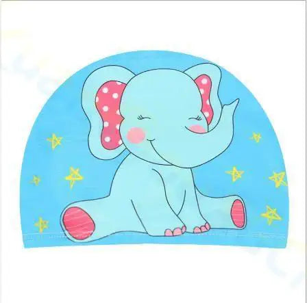 Gorro de natación para niños, bonito gorro de tela de dibujos animados para piscina, deportes acuáticos, protege las orejas, gorros de baño para niños y niñas