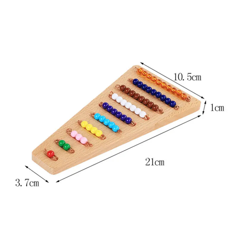 Montessori-números 1-9 versión internacional, marco de cuentas, juguetes matemáticos, grupo de tablero de diez escalones con cuentas de Color, juguetes educativos
