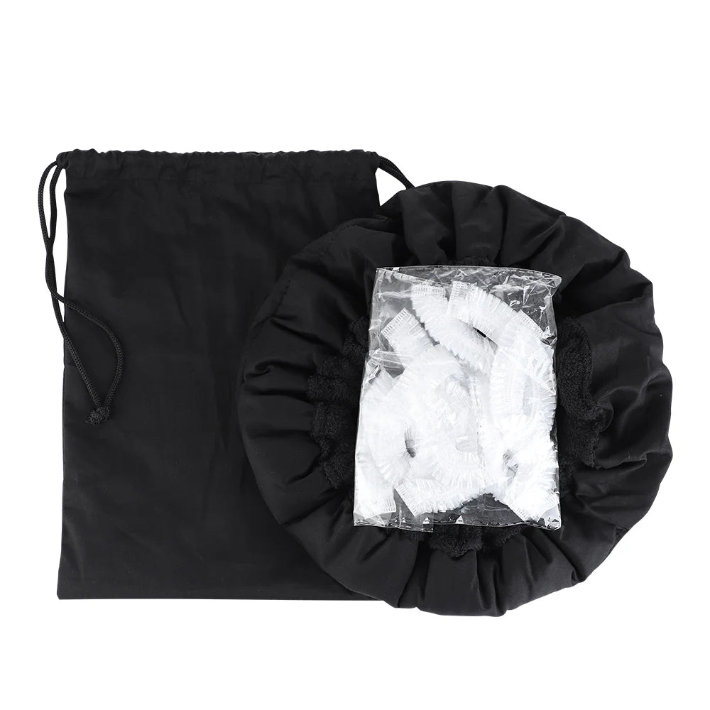 Gorro de linaza para el cuidado del cabello, gorro de calentamiento inalámbrico, mascarilla para el cabello, cabezal caliente, microondas, gorro de secado térmico, vaporizador para el cuidado del cabello