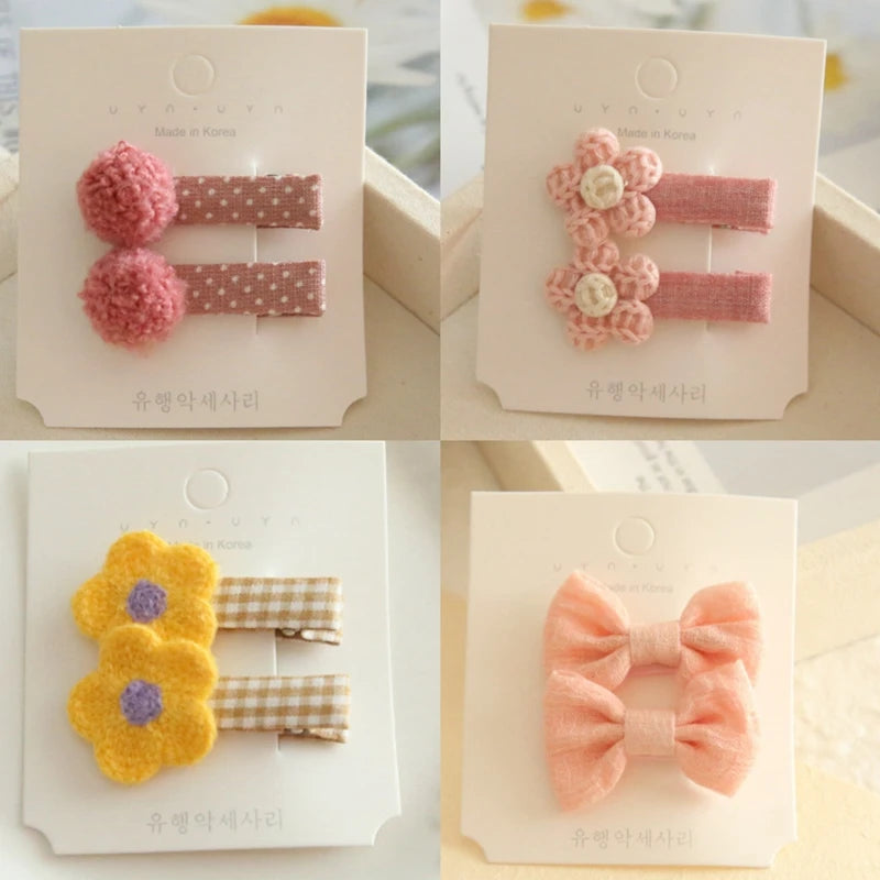 Pinzas para el pelo para niños, tocados hechos a mano, accesorios para el cabello de bebé, lazos de Clip de tela de cobertura completa para niñas