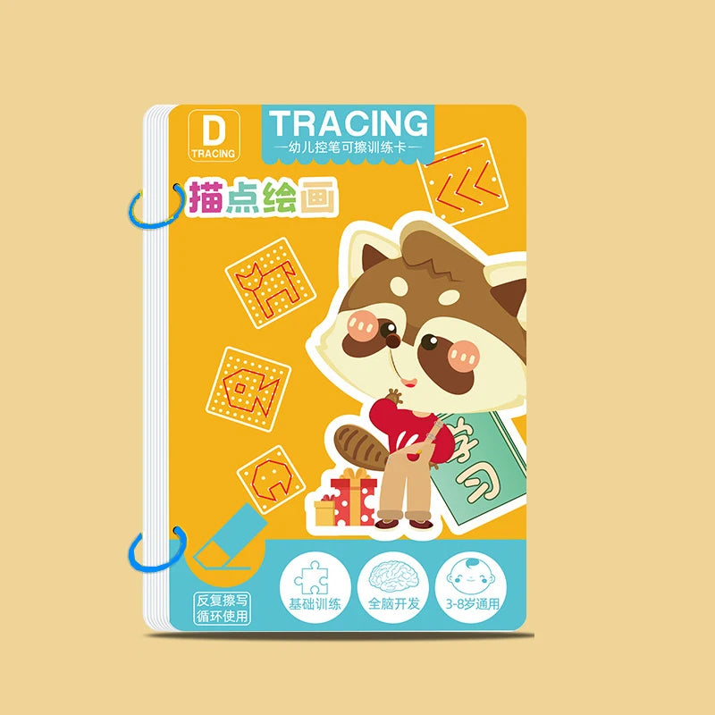 Cuaderno de trabajo de entrenamiento con Control de bolígrafo para niños pequeños, cuaderno de práctica de rastreo mágico para bebés, escritura reutilizable, dibujo, libros educativos con imágenes