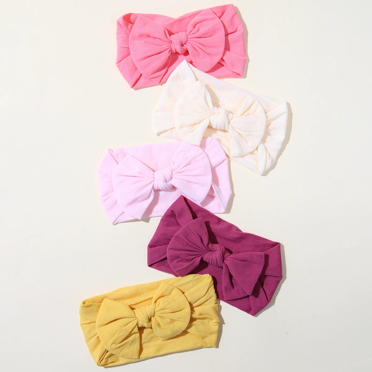 5 unids/set diadema para bebé lindo Bowknot banda para el cabello para niñas recién nacidas accesorios elásticos suaves para el cabello para niños