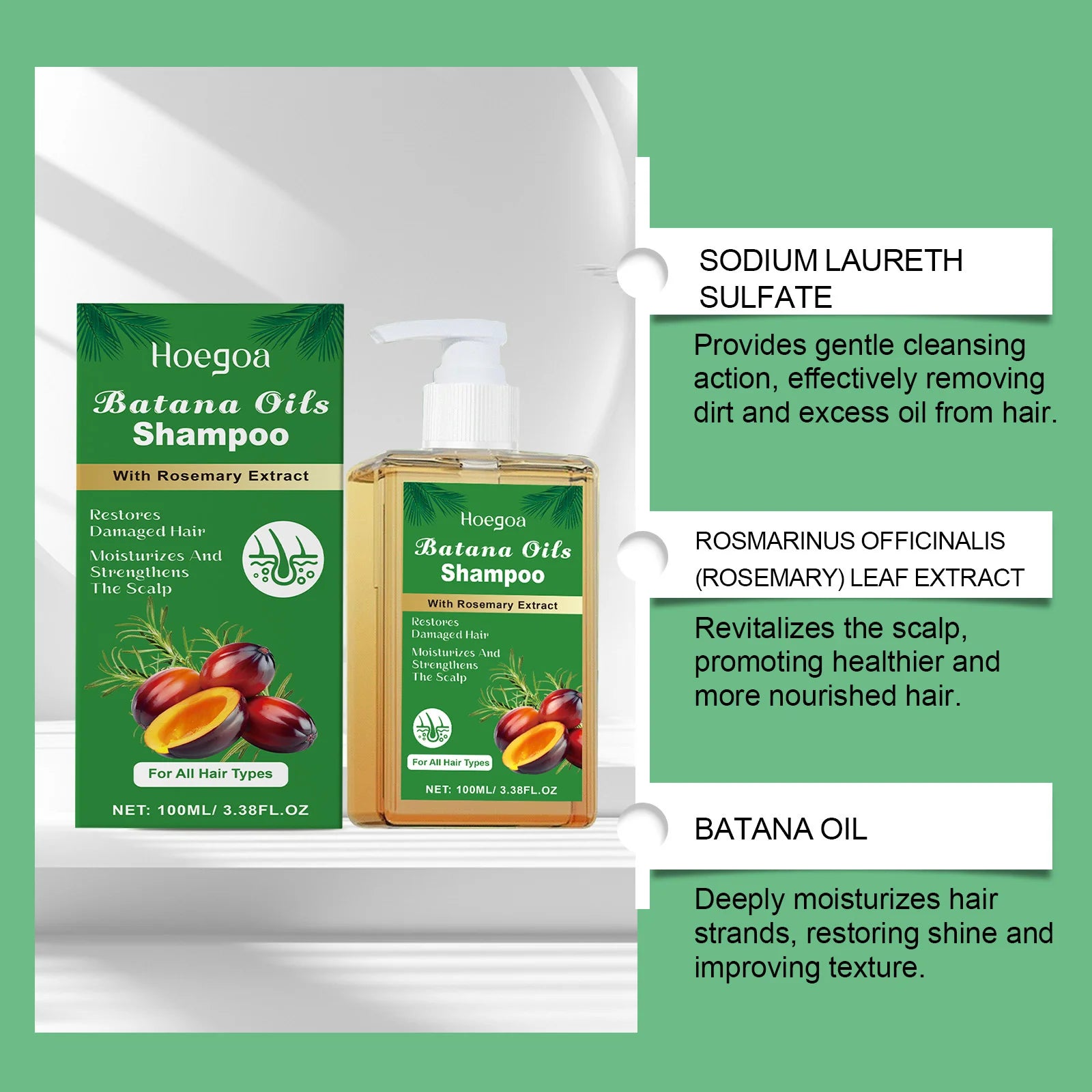 Champú Batana puro para fortalecer el cabello, crema hidratante para restaurar el cabello dañado y frágil, antipérdida, mejora la caspa, cuidado del Control del aceite del cuero cabelludo