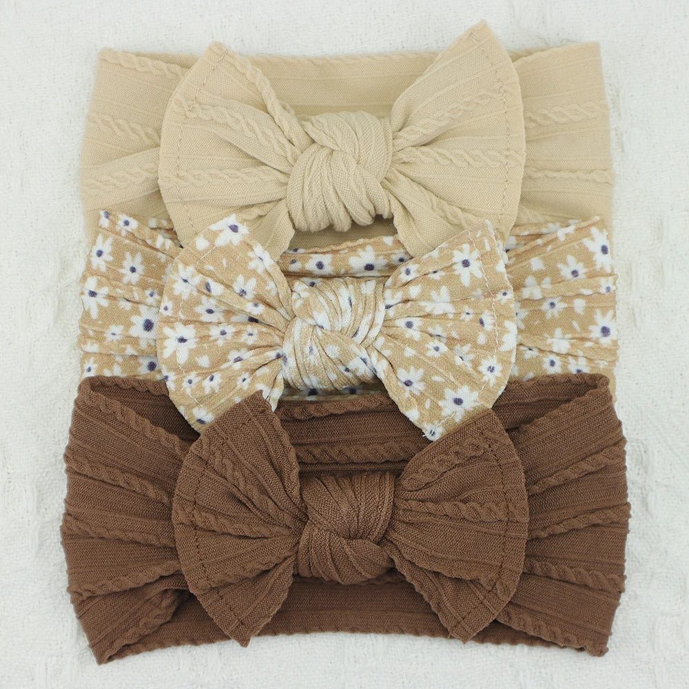 3 unids/set diademas para niña, lote de lazos, diadema para bebé, regalo para recién nacido, bandas elásticas para el cabello, turbante para niños, accesorios para el cabello infantil