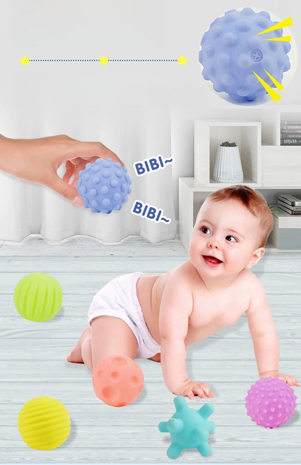 Juego de bolas múltiples texturizadas para niños, 6 piezas, juguete para desarrollar sentidos táctiles, pelota de mano táctil, pelota de entrenamiento, bolas suaves de masaje, regalos para niños