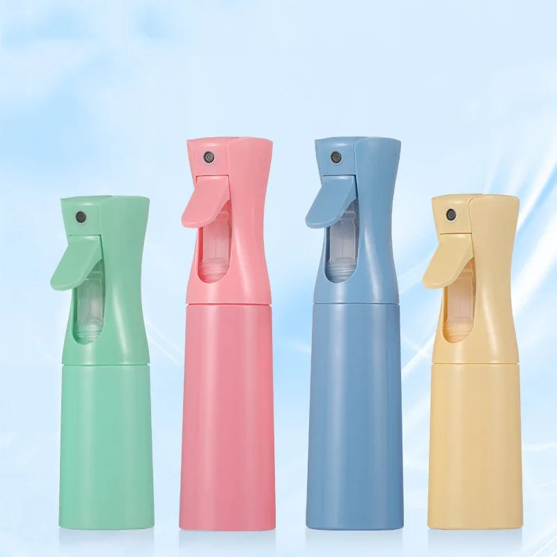 Botellas de pulverización de alta presión de 300ml, botellas recargables, regadera de niebla continua, pulverizadores de agua automáticos para salón de peluquero, nuevo 2025