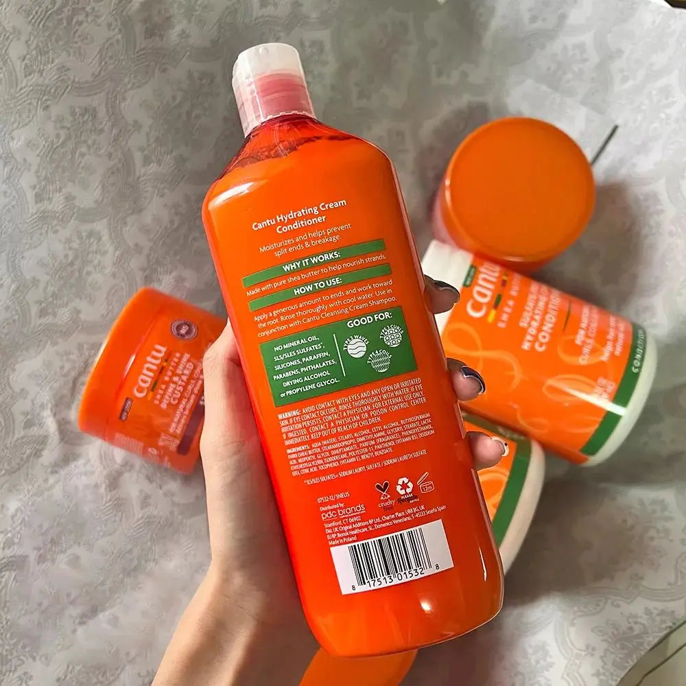 Cantu Edge Control StayGel Champú Acondicionador crema rizadora de Coco para rizos naturales ondas con mantequilla de karité hidratante
