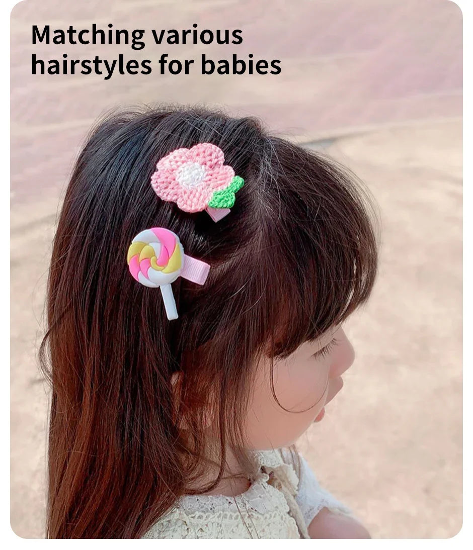 14-28-42-70 Uds. Conjunto de pinzas para el pelo de bebé de dibujos animados, pasadores de flores y frutas para niña, horquillas con flequillo, accesorios para el cabello para niños