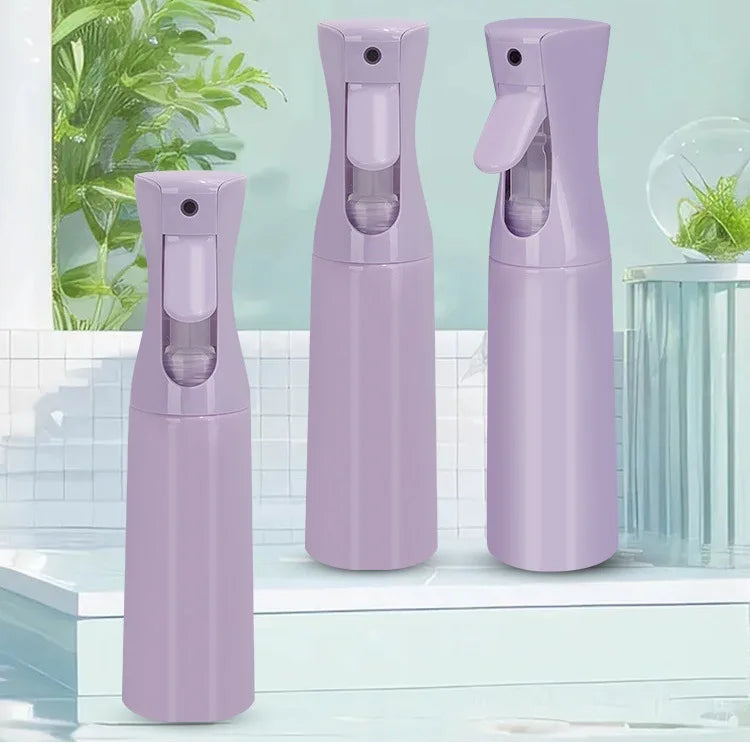 Botellas de pulverización de alta presión de 300ml, botellas recargables, regadera de niebla continua, pulverizadores de agua automáticos para salón de peluquero, nuevo 2025