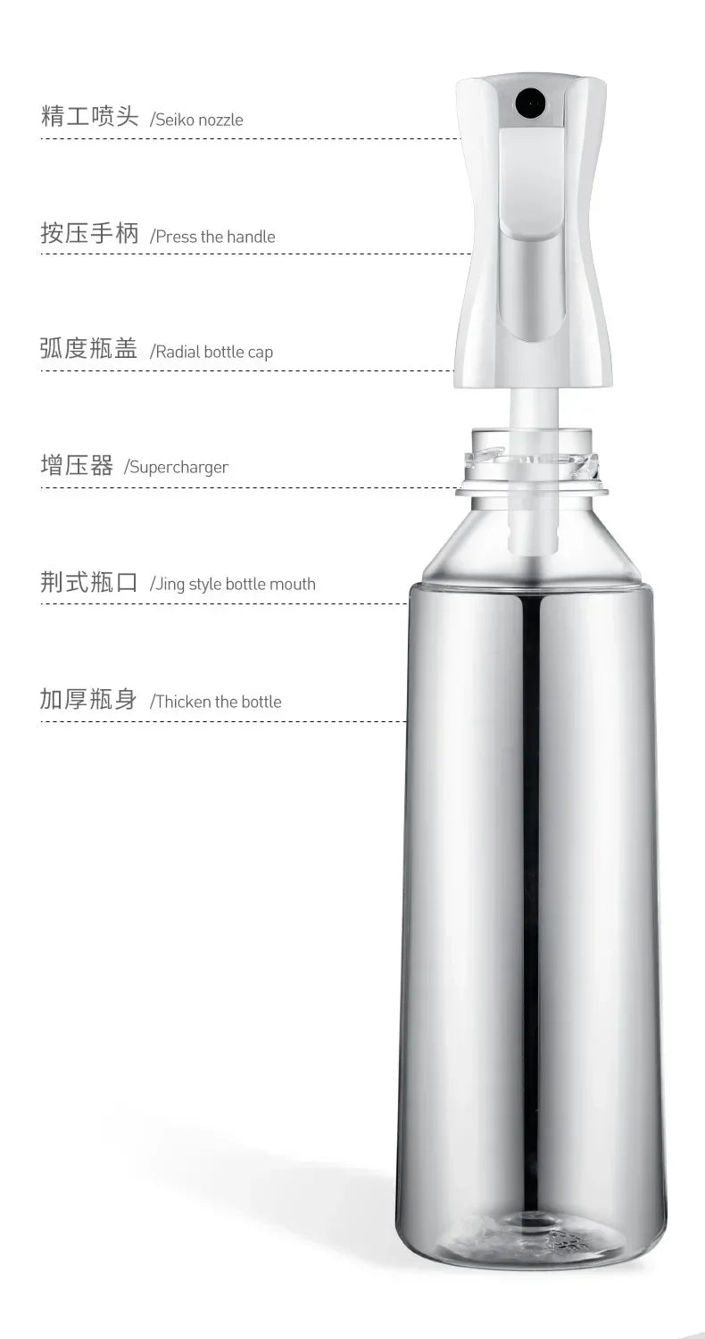 Botella de spray continuo de alta presión degradada para el cuidado y el maquillaje del cabello - Botella de spray de niebla de reposición de agua