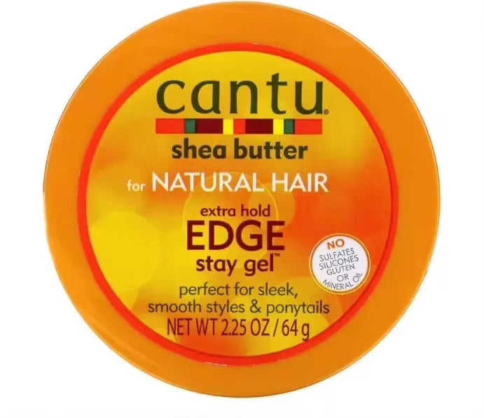 Cantu Edge Control StayGel Champú Acondicionador crema rizadora de Coco para rizos naturales ondas con mantequilla de karité hidratante