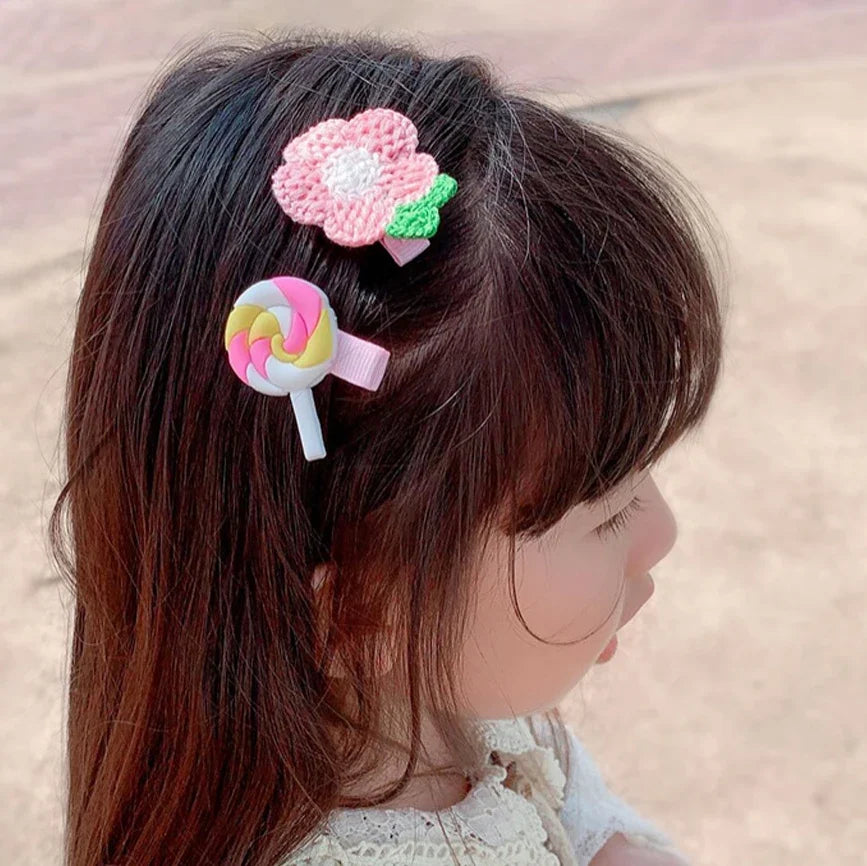14-28-42-70 Uds. Conjunto de pinzas para el pelo de bebé de dibujos animados, pasadores de flores y frutas para niña, horquillas con flequillo, accesorios para el cabello para niños