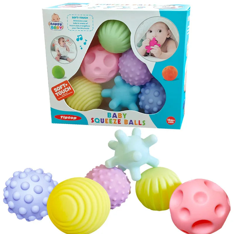 Juego de bolas múltiples texturizadas para niños, 6 piezas, juguete para desarrollar sentidos táctiles, pelota de mano táctil, pelota de entrenamiento, bolas suaves de masaje, regalos para niños