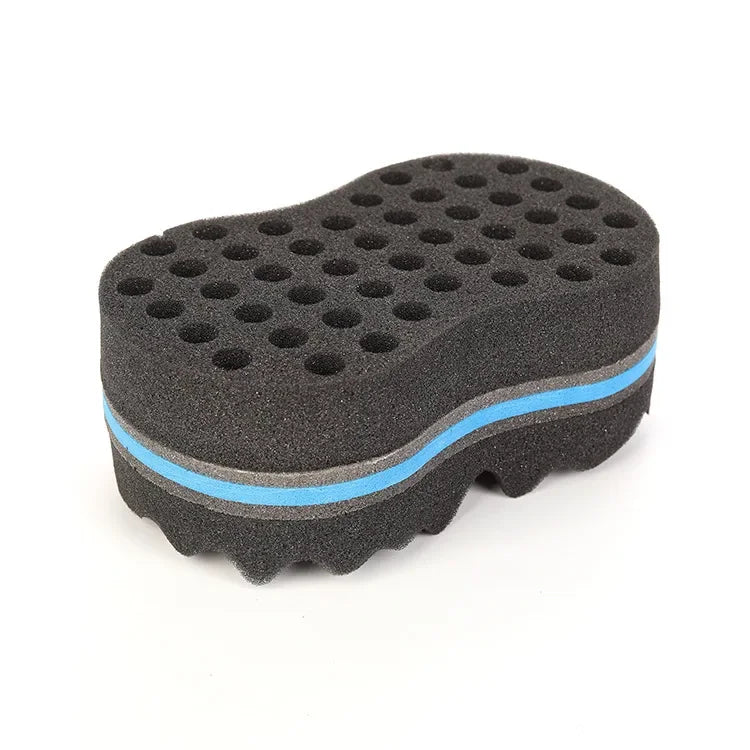 Cepillo de esponja para peinado de cabello rizado, cepillos de esponja de doble cara, trenza lateral con múltiples agujeros, cepillo de pelo ondulado