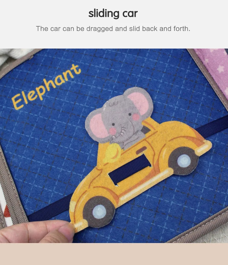 Libro de tela 3D de fieltro Montessori, juguetes sensoriales, imagen de tela, libro suave, actividades de aprendizaje para habilidades motoras finas, libros silenciosos