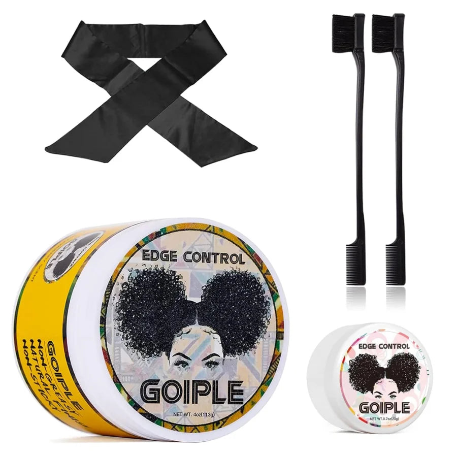 Goiple Edge Control Wax para pelos de bebé, Gel para el cabello de sujeción fuerte, sin borde descamaño, pomada más suave, aroma de piña con cepillo