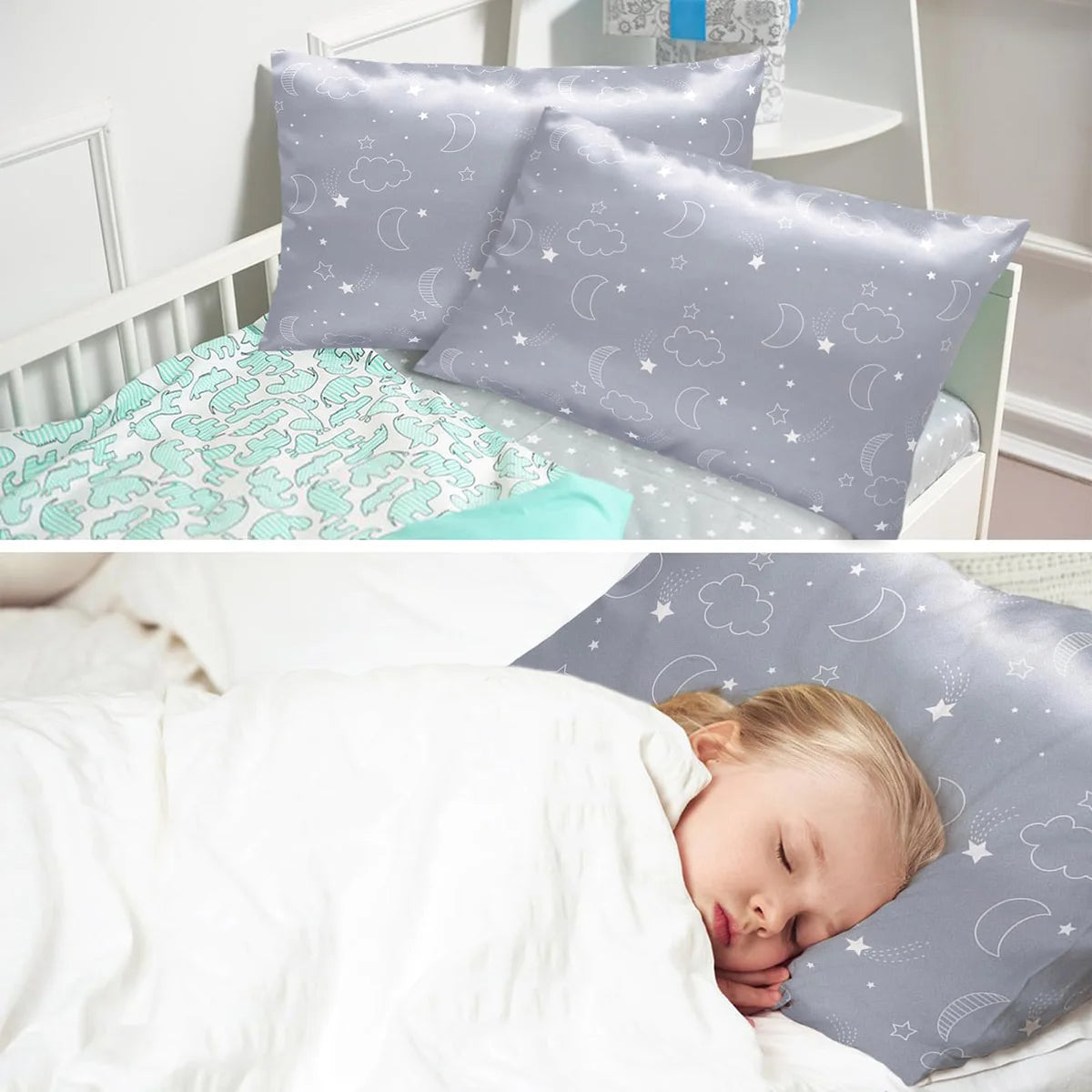 1 paquete de fundas de almohada de satén de seda para niños, funda de almohada suave para cama de niños y niñas, fundas de almohada lavables a máquina, suministros para el hogar