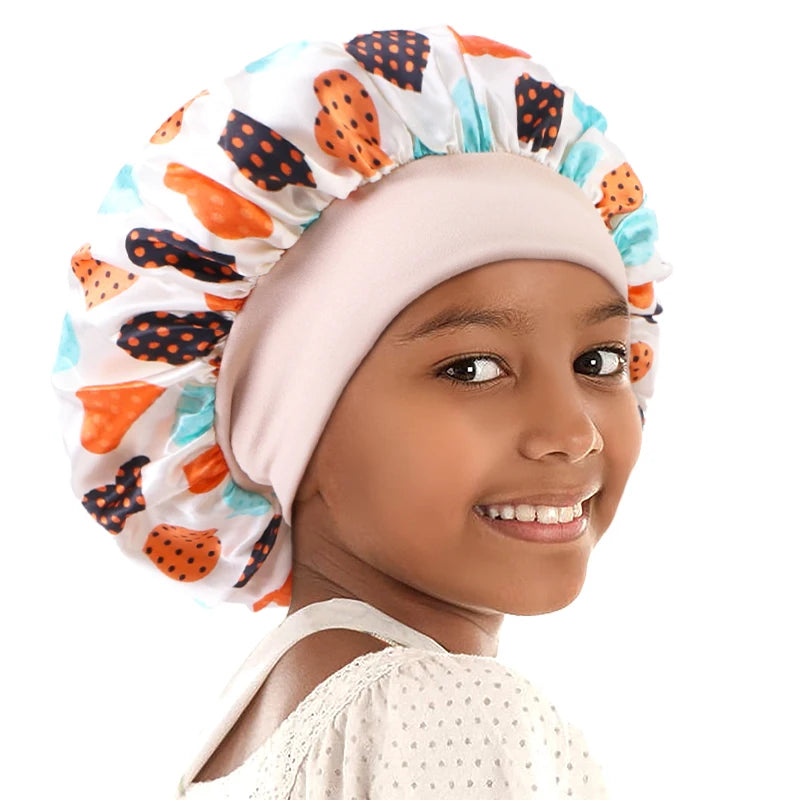 Gorro de dormir con estampado para niños, turbante africano para el cuidado del cabello, gorro para dormir, gorro de ducha para niños y niñas, gorro para dormir de noche