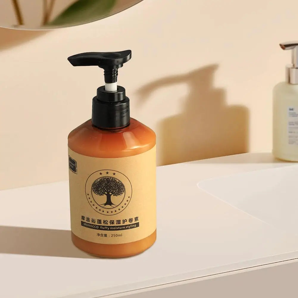Crema para peinar el cabello rizado de larga duración, crema rizadora de volumen de elasticidad hidratante, crema para peinar aceite para el cabello marroquí