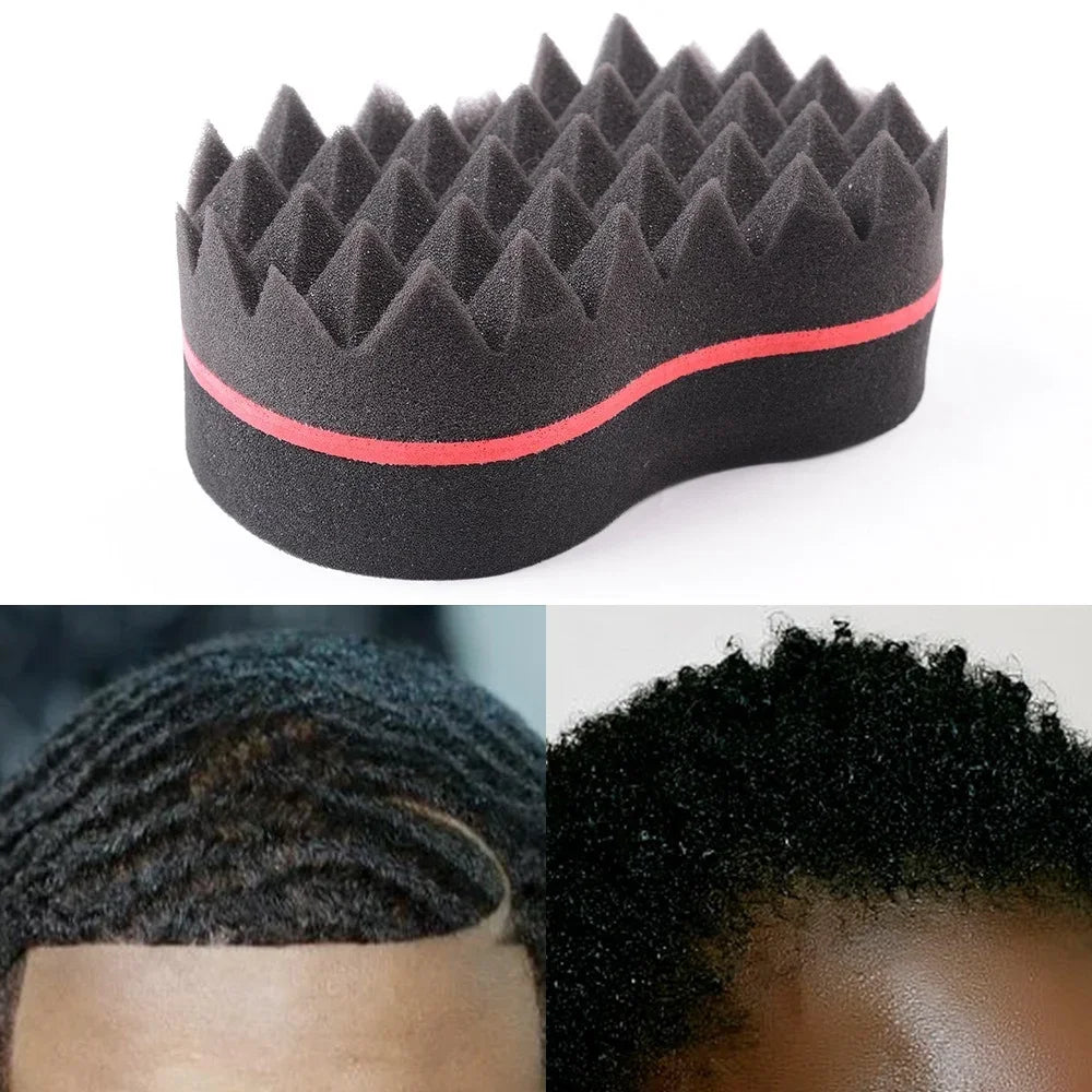 Cepillo de esponja para peinado de cabello rizado, cepillos de esponja de doble cara, trenza lateral con múltiples agujeros, cepillo de pelo ondulado
