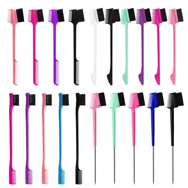 Proveedor de peine de cepillo de borde, cepillo de Control de bordes 3 en 1 de doble cara para peluquería de bebé, cepillos de peine, herramientas de belleza