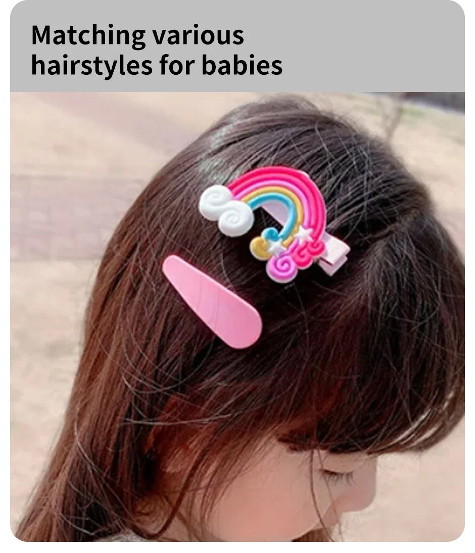 14-28-42-70 Uds. Conjunto de pinzas para el pelo de bebé de dibujos animados, pasadores de flores y frutas para niña, horquillas con flequillo, accesorios para el cabello para niños