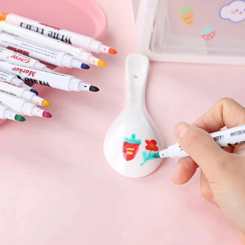 Bolígrafo flotante de agua, bolígrafos de tinta mágica con cuchara, pintura al agua de Color flotante, tiza artística, juego de dibujo de grafiti para niños
