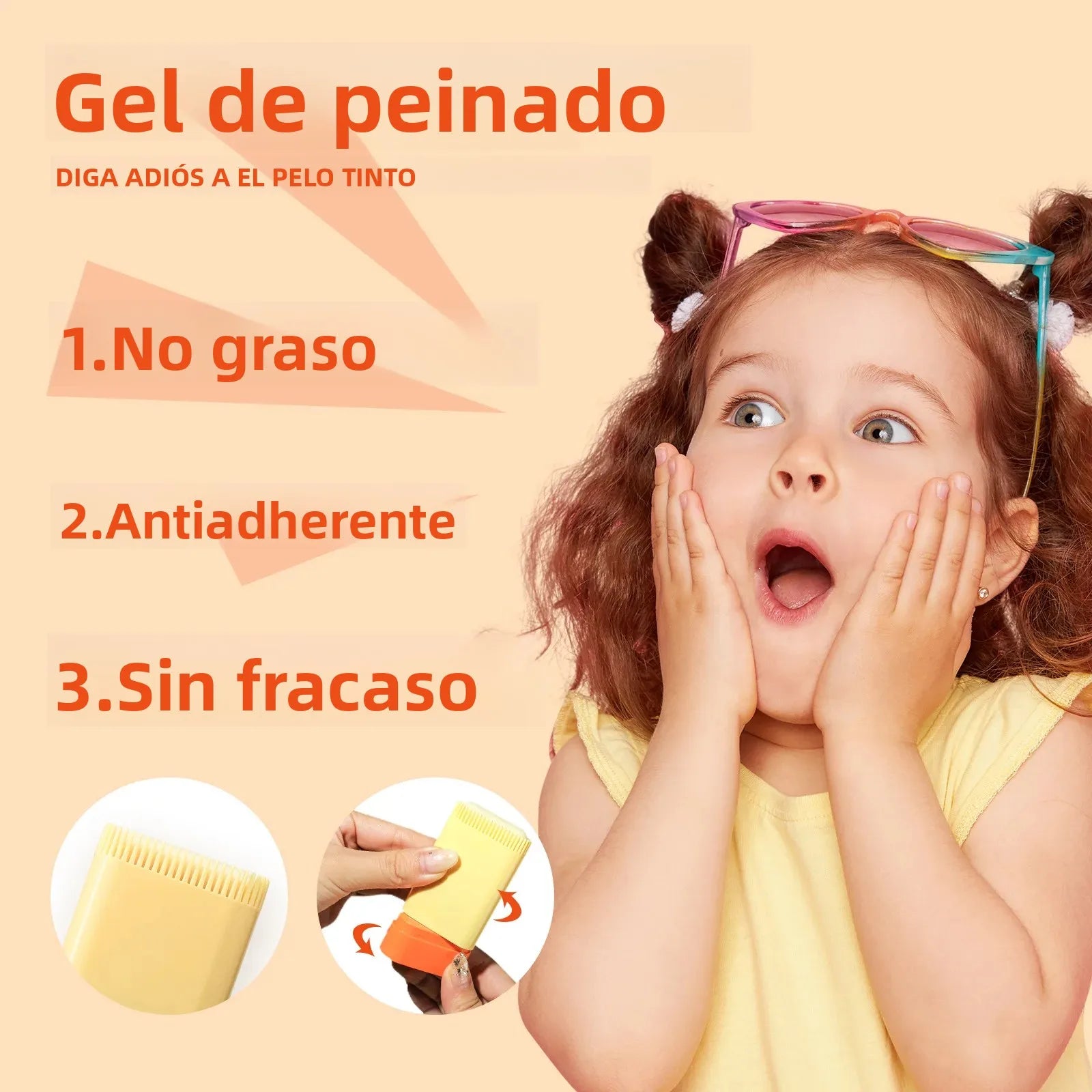 20g cera para el cabello palo peine dientes crema para peinar el cabello Anti-Frizz para hombres mujeres niños borde rizado producto para peinar el cabello