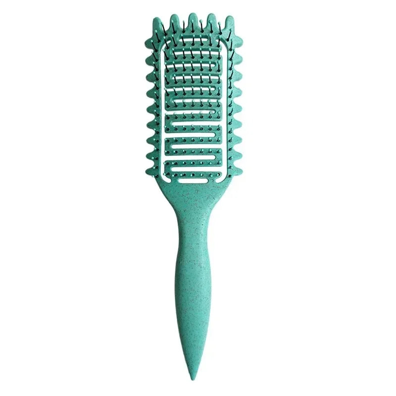 Cepillo de peinado rizado, cepillo de pelo hueco para desenredar, peine de pelo rizado húmedo enredado, rizos moldeadores, herramientas de peluquería y peluquero