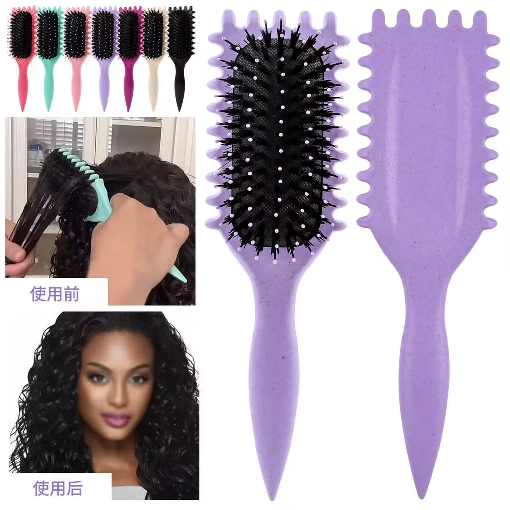 1 Uds. Cepillo de estilismo de definición de cabello rizado, cepillo de pelo para eliminación de arrugas, peine de pelo rizado húmedo enredado, herramienta de estilismo para cabello rizado