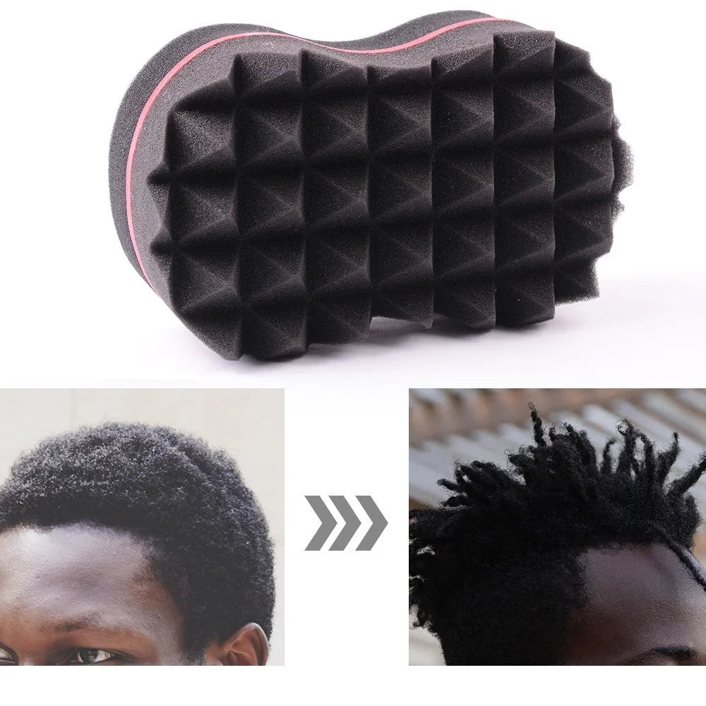 Cepillo de esponja para peinado de cabello rizado, cepillos de esponja de doble cara, trenza lateral con múltiples agujeros, cepillo de pelo ondulado