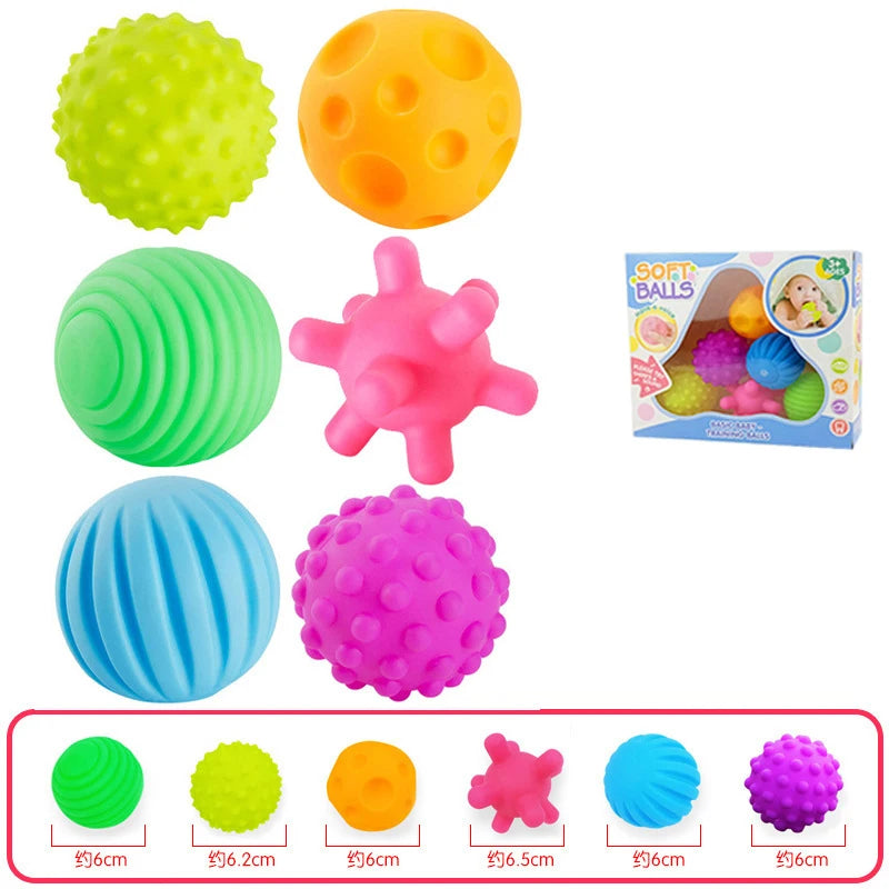 Juego de bolas múltiples texturizadas para niños, 6 piezas, juguete para desarrollar sentidos táctiles, pelota de mano táctil, pelota de entrenamiento, bolas suaves de masaje, regalos para niños