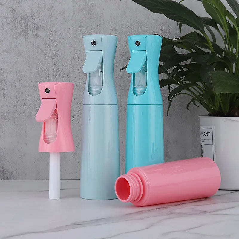 Botella recargable con pulverizador continuo de 200/300/500ml para botella, producto para peinar el cabello rizado, planta, peluquero, botella pulverizadora de niebla fina