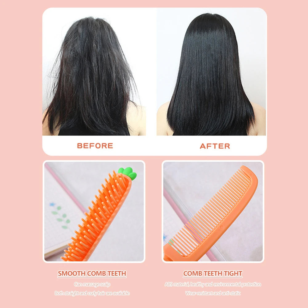 Peine de dientes suaves portátil para niños, cepillos de pelo, peine plegable de dibujos animados bonitos para niños, niños, niñas, cepillos y peine para el cuidado del cabello de bebés