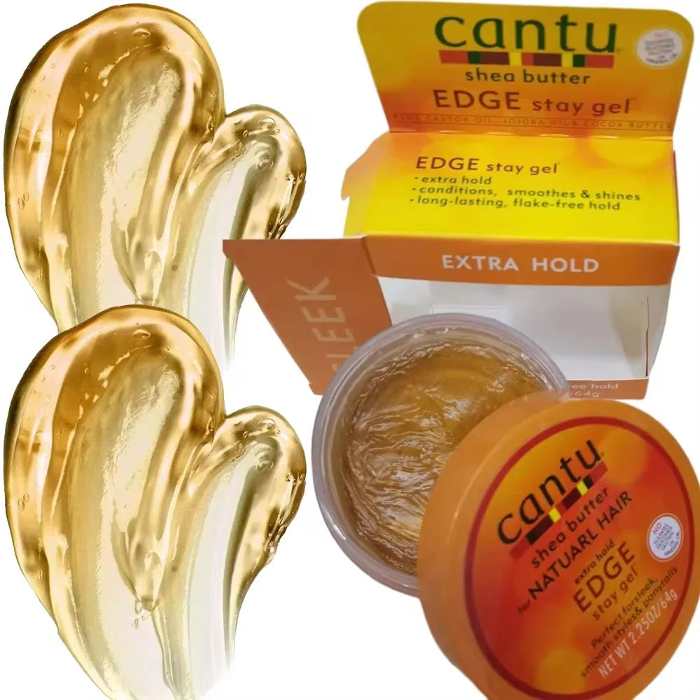 Cantu Edge Control StayGel Champú Acondicionador crema rizadora de Coco para rizos naturales ondas con mantequilla de karité hidratante