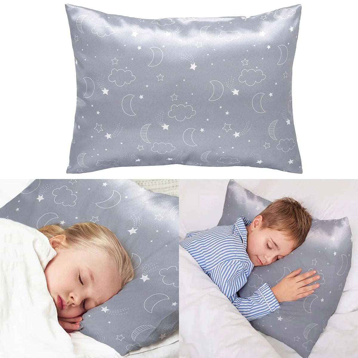 1 paquete de fundas de almohada de satén de seda para niños, funda de almohada suave para cama de niños y niñas, fundas de almohada lavables a máquina, suministros para el hogar