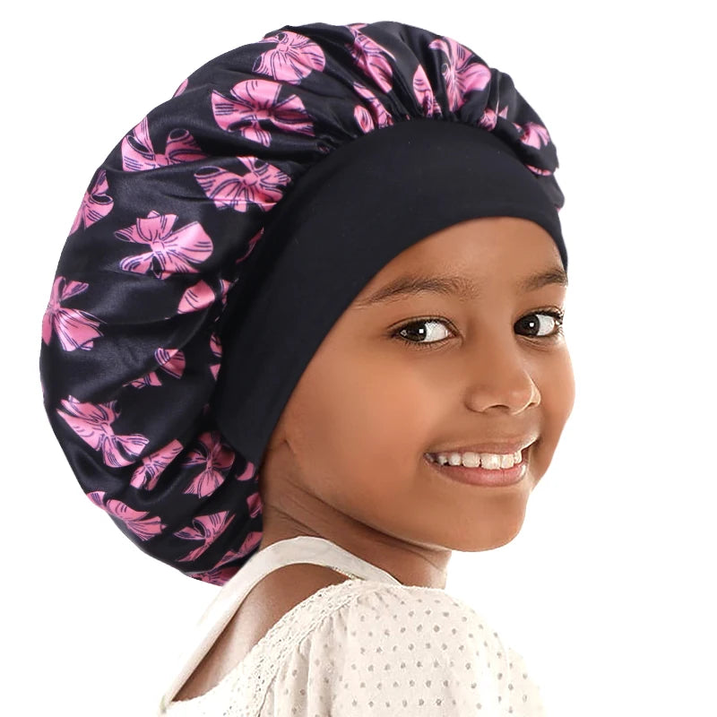 Gorro de dormir con estampado para niños, turbante africano para el cuidado del cabello, gorro para dormir, gorro de ducha para niños y niñas, gorro para dormir de noche