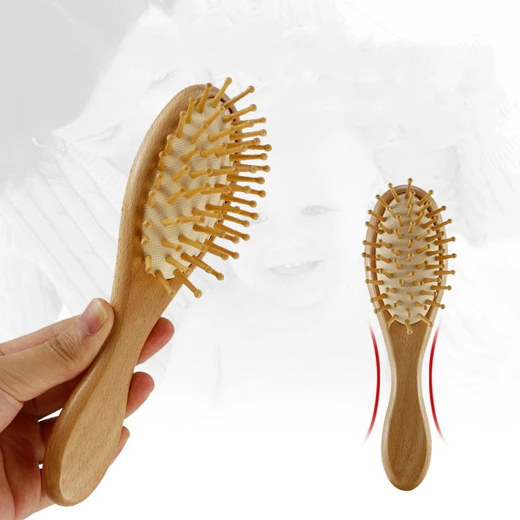 Cepillo de madera personalizado para bebé, peine de lana con nombre personalizado para bebé, cepillo para el pelo para recién nacido, masajeador de cabeza infantil, cepillo de baño, peine para niños