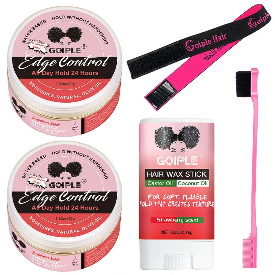 GOIPLE-Juego de peines para el cabello con barra de cera, 75g, sujeción perfecta, acabado para el cabello roto, pomada Tame Flyaways Slick Stick, crema de estilismo con vitamina E