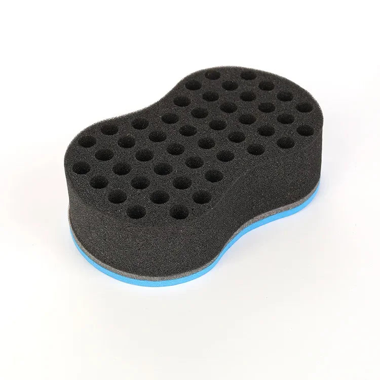 Cepillo de esponja para peinado de cabello rizado, cepillos de esponja de doble cara, trenza lateral con múltiples agujeros, cepillo de pelo ondulado
