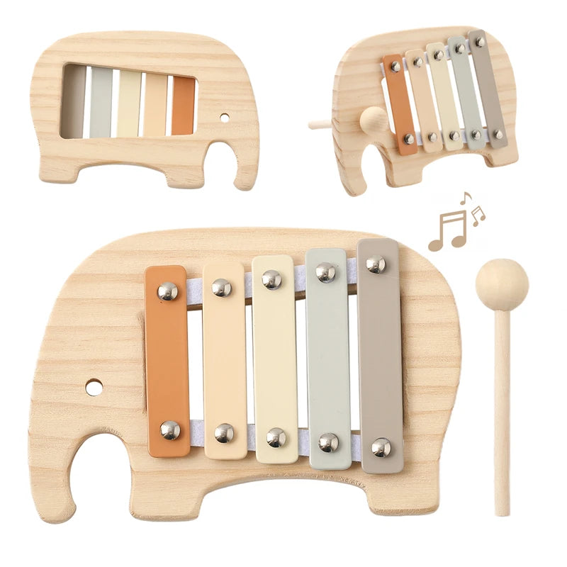 Juguete de madera Montessori, xilófono Multicolor, cuentas de campana, columna de tambor, instrumento Musical, juguete para chico, instrumento Musical educativo, regalo