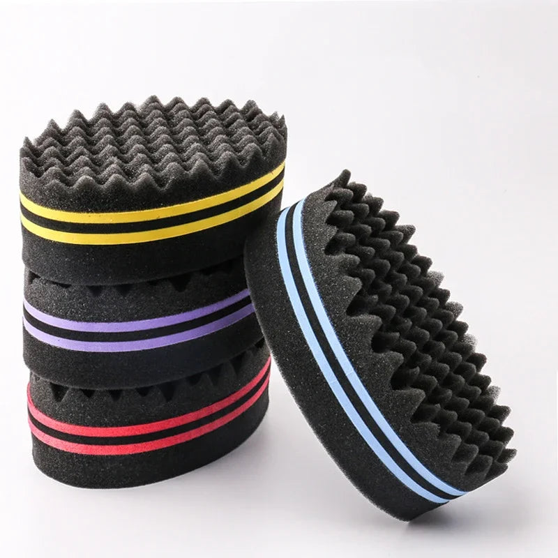 Cepillo de pelo ovalado de doble cara, cepillo de esponja mágico para bobina Afro Natural, cepillos de esponja para rastas, trenzas de cabello trenzado