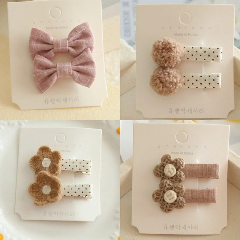 Pinzas para el pelo para niños, tocados hechos a mano, accesorios para el cabello de bebé, lazos de Clip de tela de cobertura completa para niñas