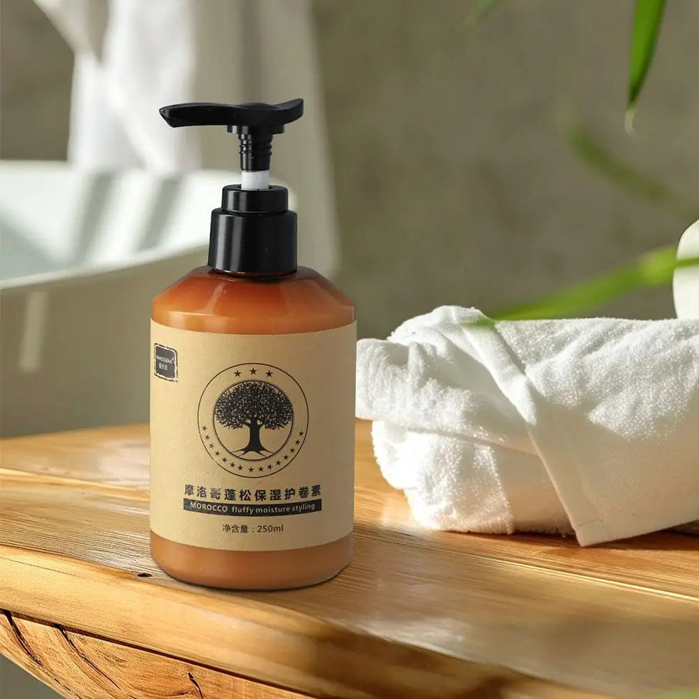 Crema para peinar el cabello rizado de larga duración, crema rizadora de volumen de elasticidad hidratante, crema para peinar aceite para el cabello marroquí
