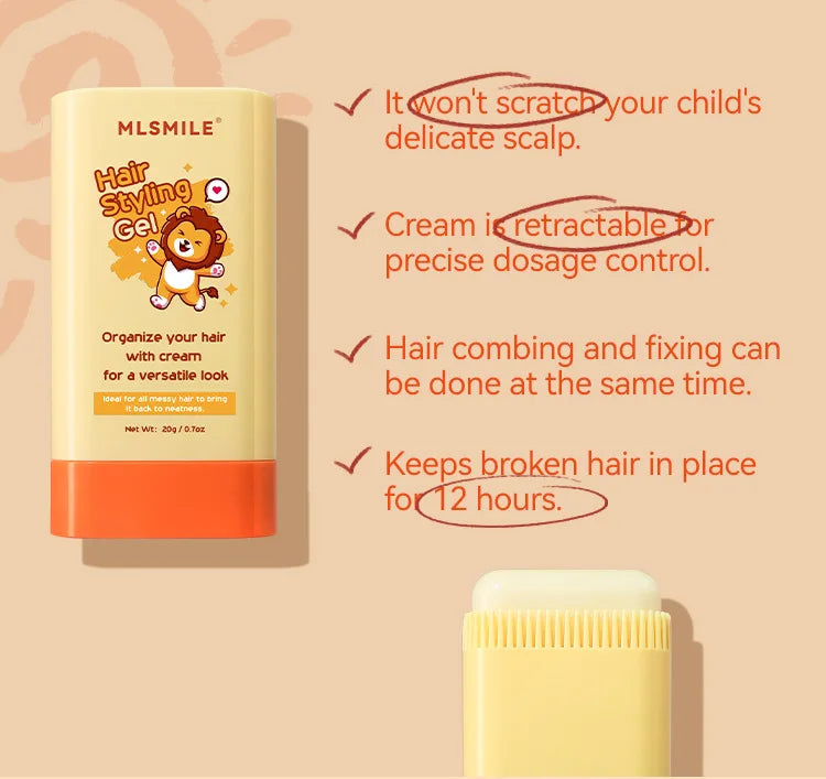 20g cera para el cabello palo peine dientes crema para peinar el cabello Anti-Frizz para hombres mujeres niños borde rizado producto para peinar el cabello
