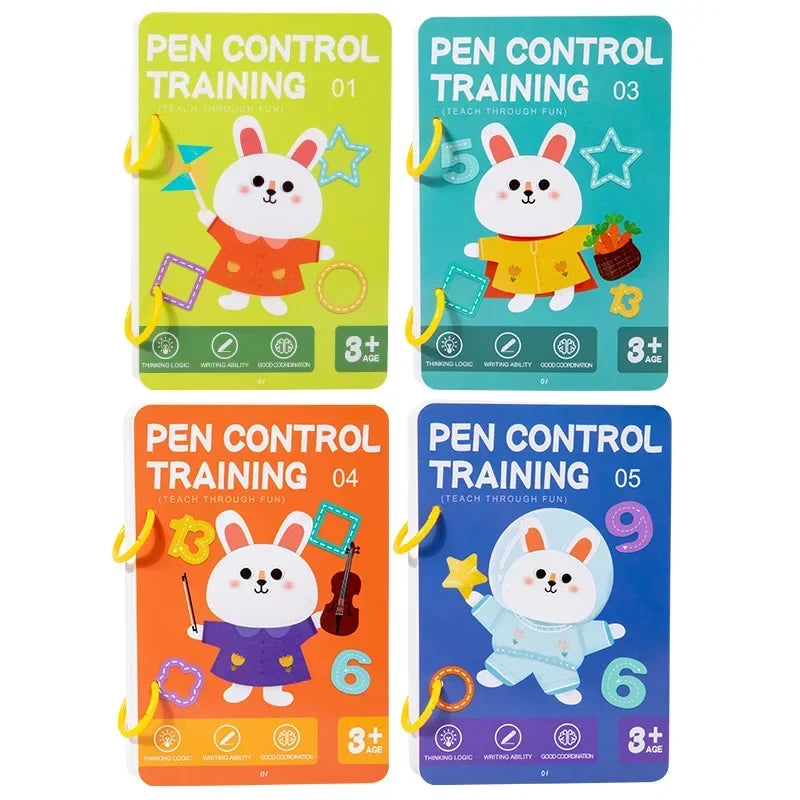Libro de trabajo de rastreo mágico, libro de entrenamiento de Control, cuaderno de práctica mágica reutilizable, papelería educativa de dibujo Montessori para niños