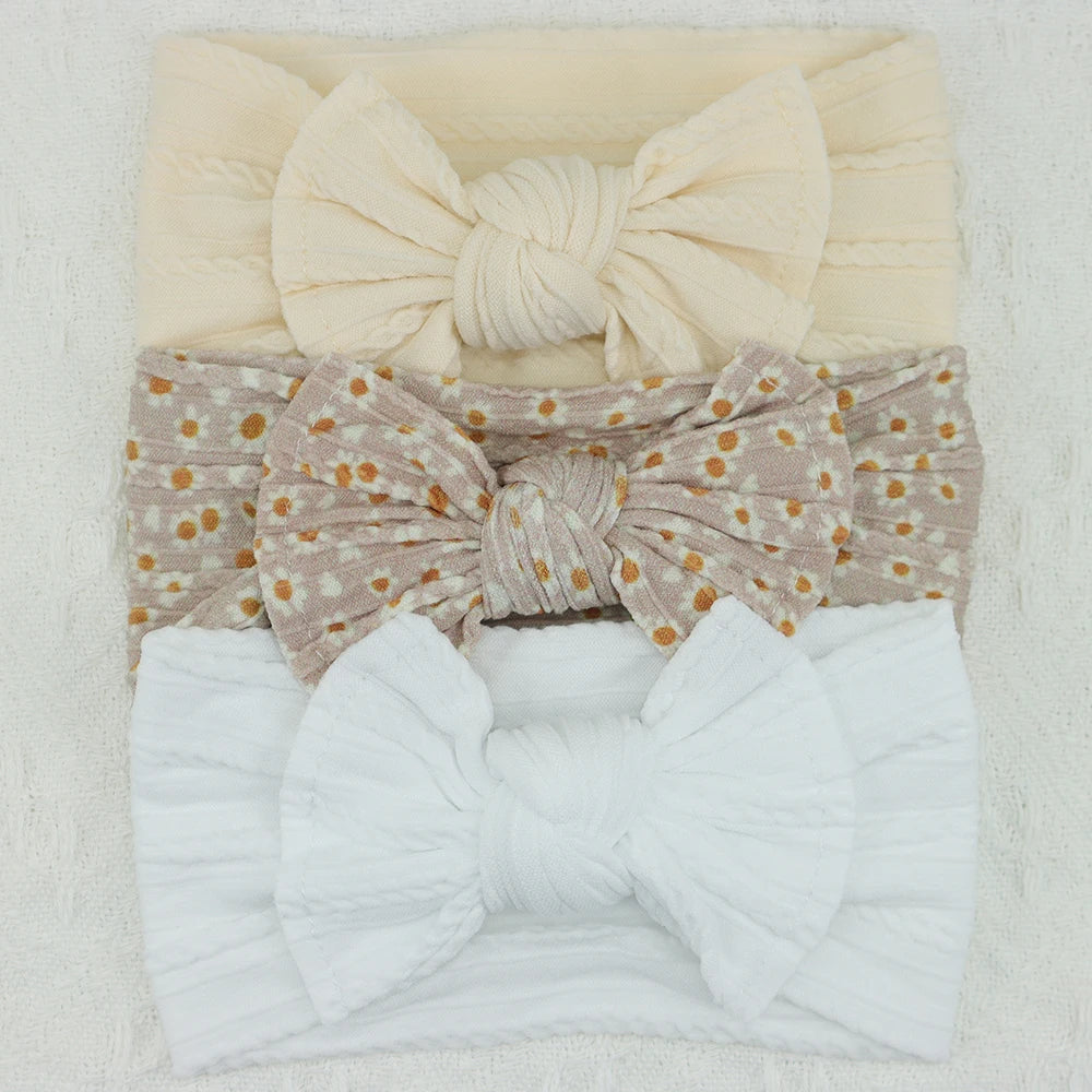 3 unids/set diademas para niña, lote de lazos, diadema para bebé, regalo para recién nacido, bandas elásticas para el cabello, turbante para niños, accesorios para el cabello infantil